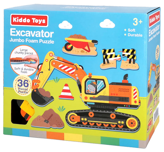 Kiddo Toys Excavator Jumbo 36pc Foam Jigsaw Puzzle