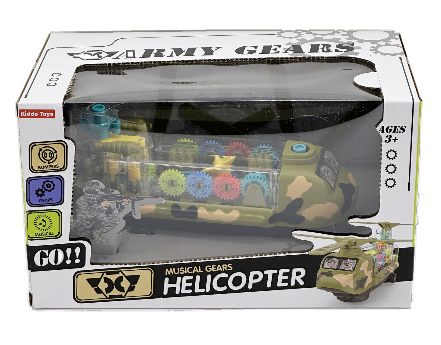 Kiddo Toys Light-Up Army Gears Helicopter