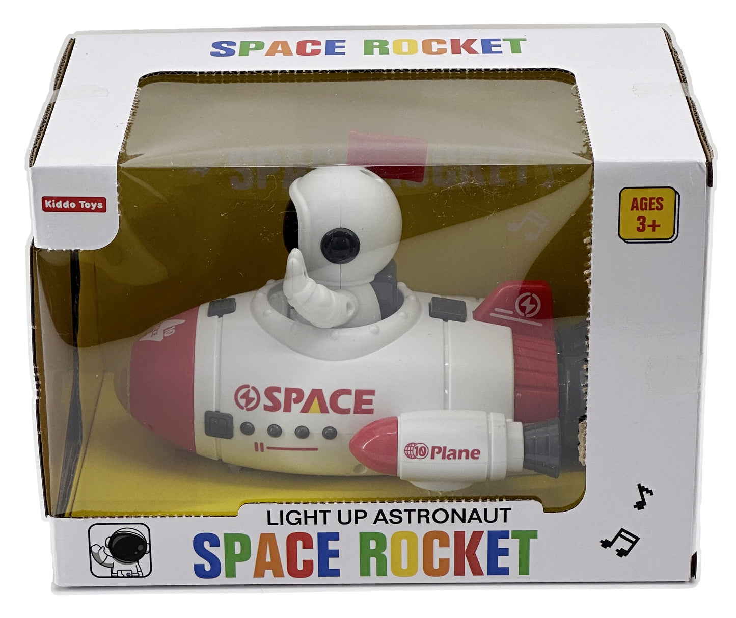 Kiddo Toys Light-Up Astronaut Space Rocket, Cool Music Spinning Blast Off Action Toy, Great Gift